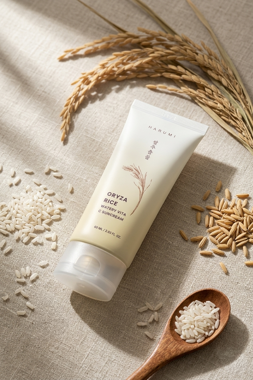 Harumi Oryza Rice Watery Vita C Suncream - Editorial